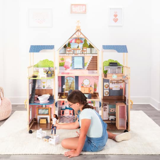 KidKraft Wooden Secret Reveal Mansion Dollhouse with Lights, Sounds & Accessories